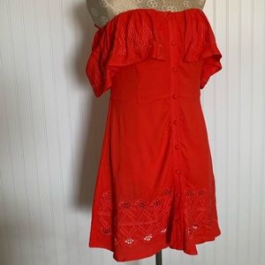 Sugar +Lips off the shoulder red dress size medium